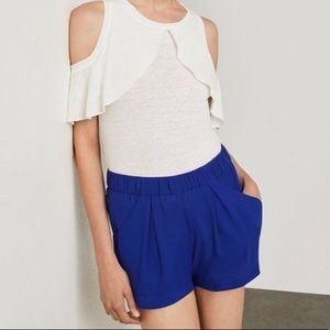 BCBGMAXAZRIA Cobalt Blue Pleated Shorts Size XS